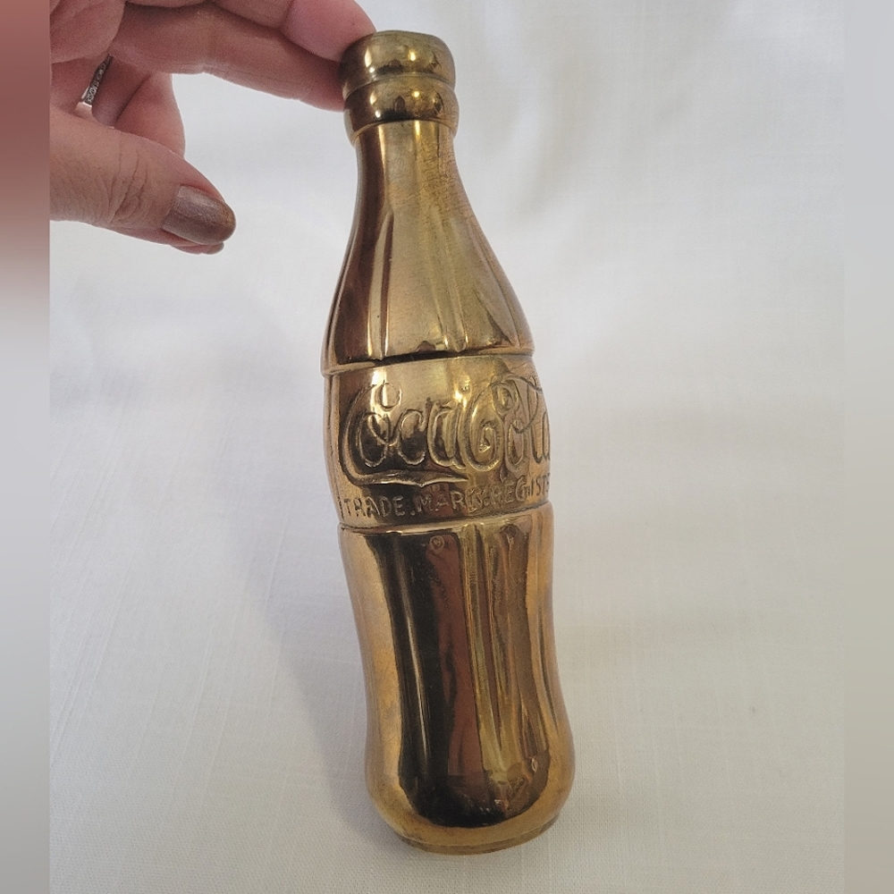 Vintage Solid Brass Coca Cola Bottle  Accent Piece